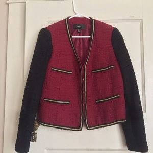 MNG Red and Black tweed jacket